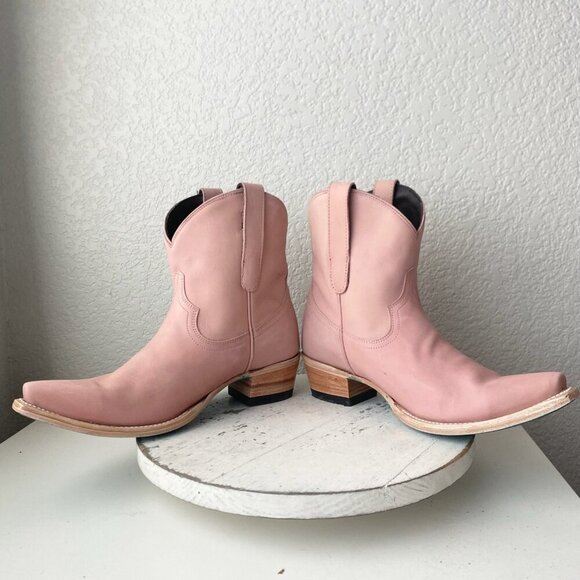 Lane EMMA JANE Womens Cowboy Bootie 9 Western Pink Cowgirl Short Ankle Boots - Picture 7 of 10